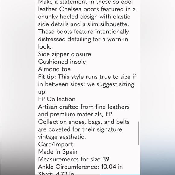 NWOT. Free People James Chelsea Boot 38. Never worn. With Box. - Picture 10 of 10